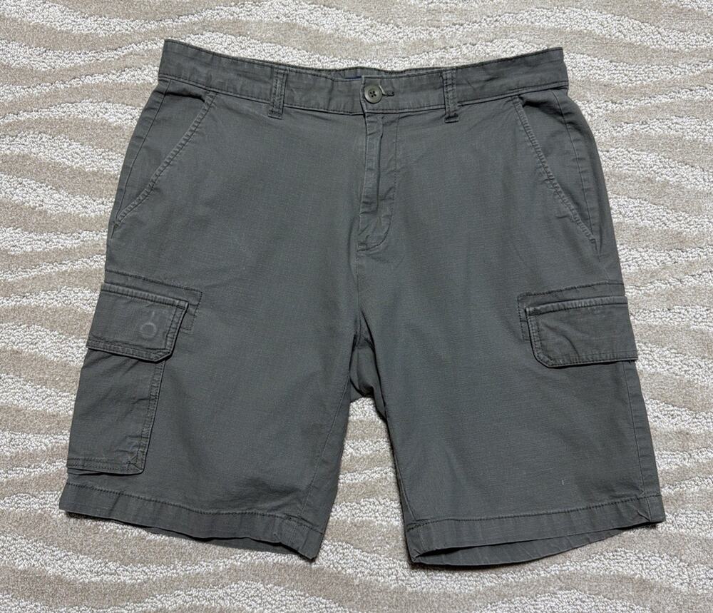 MENS NAUTICA Flex CLASSIC FIT STRETCH RIPSTOP 9”CARGO SHORTS 32 Green